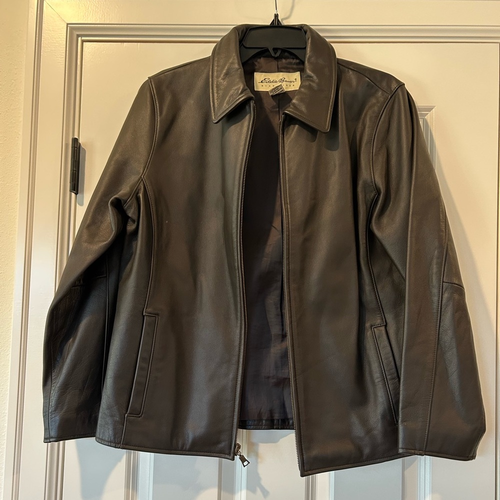Eddie Bauer Chocolate Leather Jacket